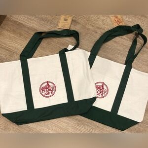 2 Large green Trader Joe’s tote 
New with tags
